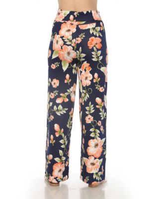 Women's High-Waist Floral Wide-Leg Pants