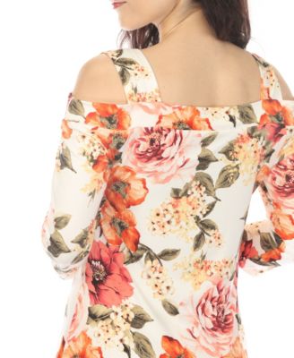 Women's Cold Shoulder 3/4 Sleeve Dress