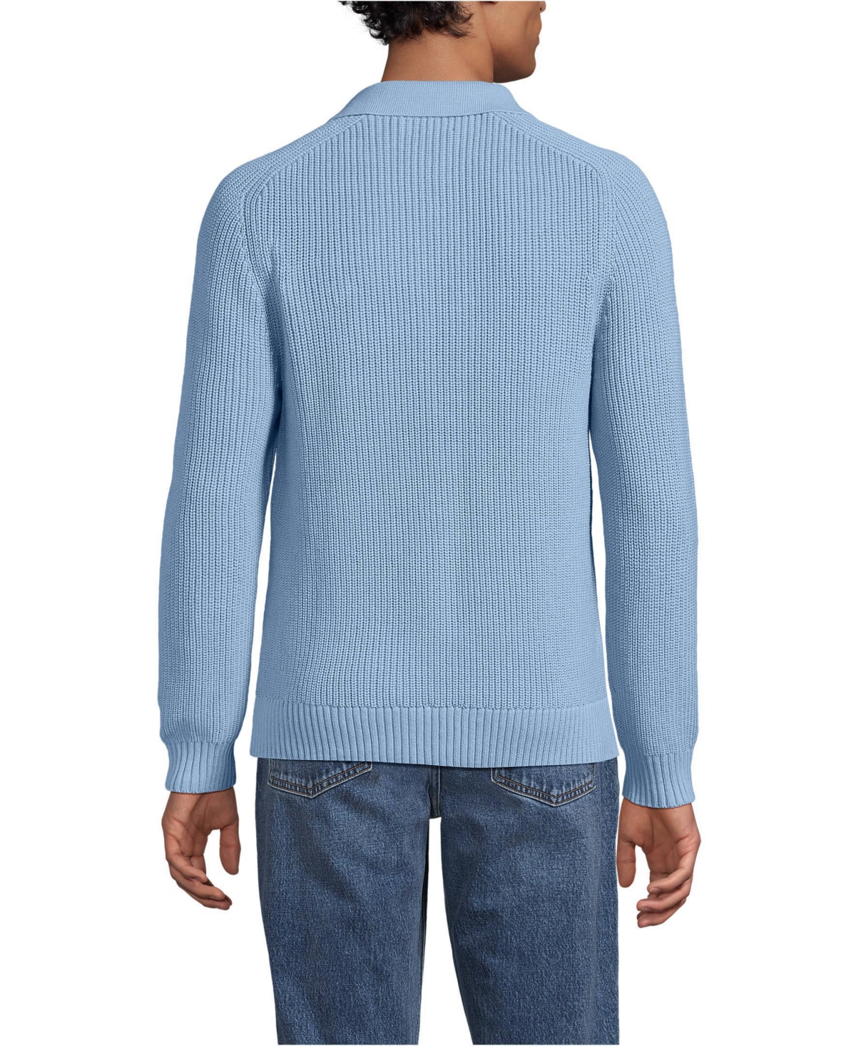 Lands' End Men's Long Sleeve Drifter Polo Sweater