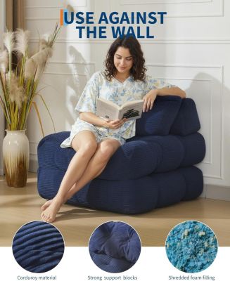 Folding Sofa Bed,Convertible Sleeper Chair with Pillows & Back Support,Portable Fold Out Chair Bed Boneless Couch,Sofa Lounge for Living Room