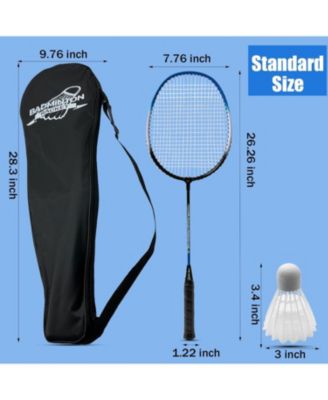 Badminton Rackets Set of 4 for Backyard Games Includes 4 Racquets 4 Nylon Shuttlecocks 4 Grip Tapes and Carrying Bag for Adults