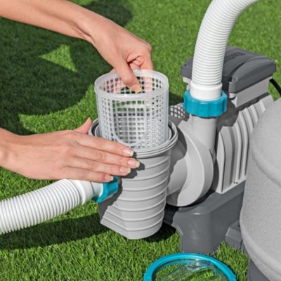 2,200 Gallon Sand Filter Pump for Above Ground Outdoor Swimming Pools