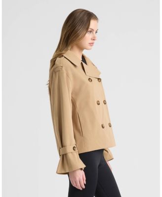 Women's Double Breasted Short Trench Coat