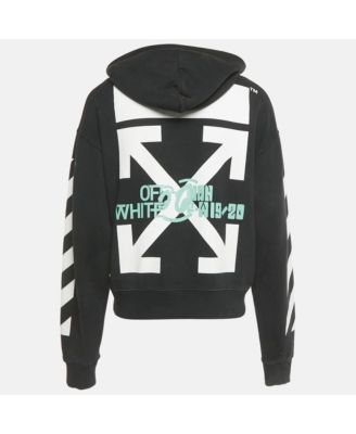 Men's Black Waterfall Print Cotton Hoodie