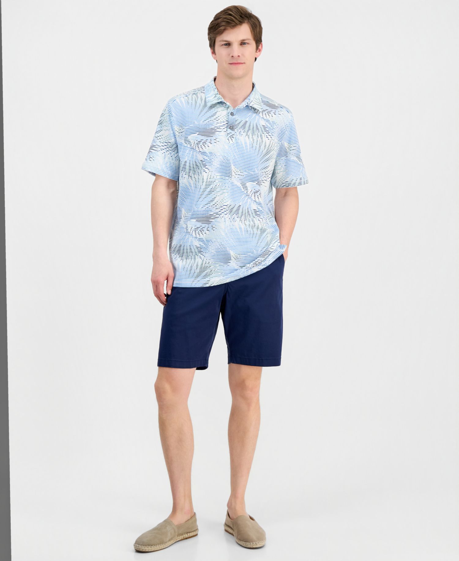 Men's Costa Wave Fiore Fronds Printed Polo