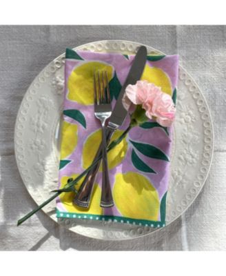 Lemon Print Organic Napkins, 4 Pack