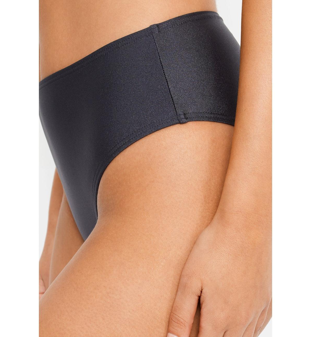 Lscn by Lascana Women's Shimmer High Waisted Bikini Swimsuit Bottom