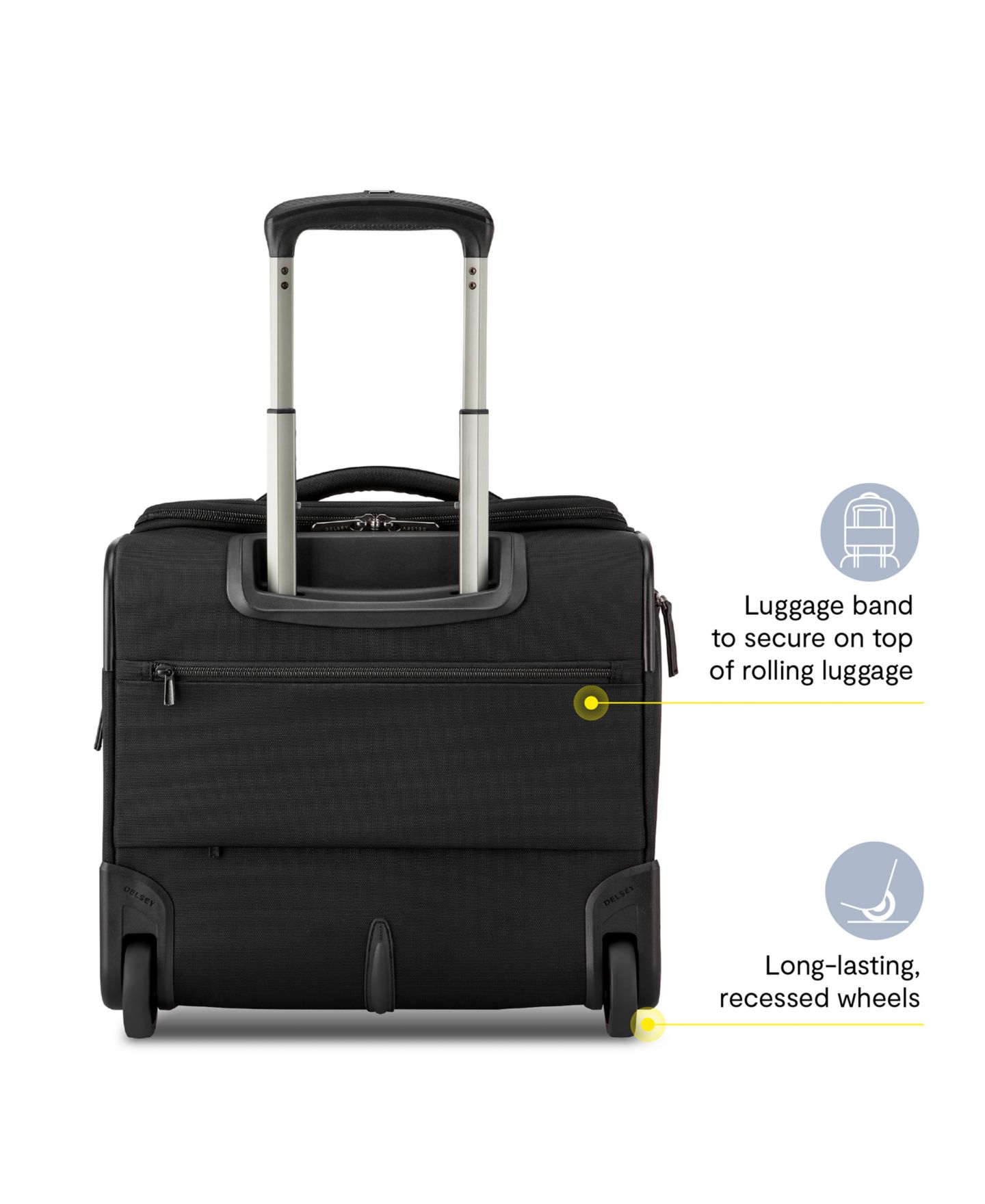 Сумка Delsey Paris Shadow DLX Small 2-Wheel Underseater, цвет: Чёрный — фото 4