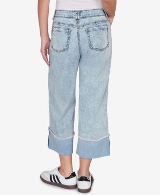 Petite Comfort Waist Wide Leg Cropped Jeans