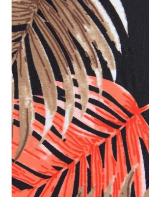 Women's Palm Print Underwire Tankini Swimsuit Top