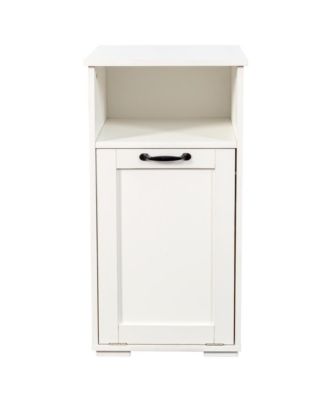 Pull-Out Bathroom Storage Unit with 1 Removable Liner Bag for Easy Sorting & Storage Laundry Hamper Cabinet