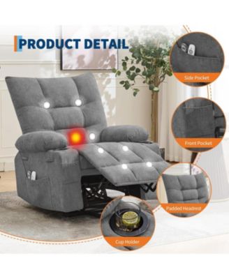 Power Lift Recliner Chair for Elderly - Electric Massage & Heat Recliner with 45° Assist Stand