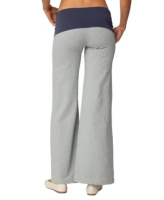 Women's Wide Leg Contrast Foldover Pants
