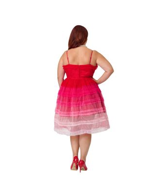 Women's Plus Size Tiered Sheer Swing Dress