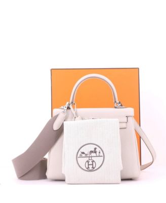 Kelly 25 Handbag Light Togo with Palladium Hardware