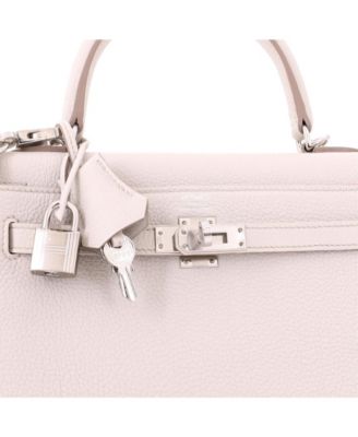 Kelly 25 Handbag Light Togo with Palladium Hardware