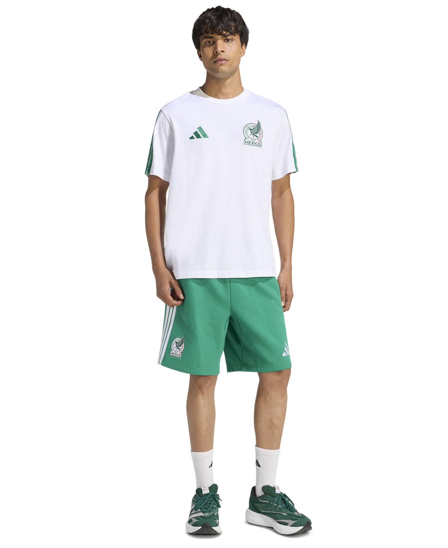 Мужские шорты adidas Mexico DNA Fleece Regular-Fit, цвет: Зелёный — фото 2