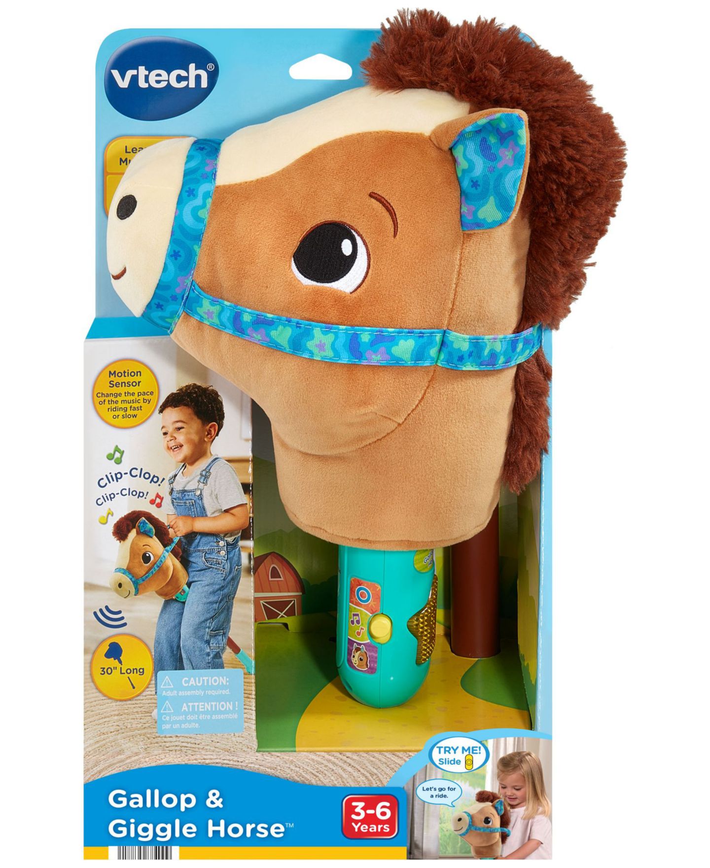 Детская игрушка VTech Gallop & Giggle 30" Plastic Hobby Horse with Music and Learning Modes, Ages 3-6 — фото 3