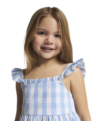 Girls' 4-6X Gingham Flutter Sleeve Tunic & Stretch Twill Shorts, 2-Piece Set