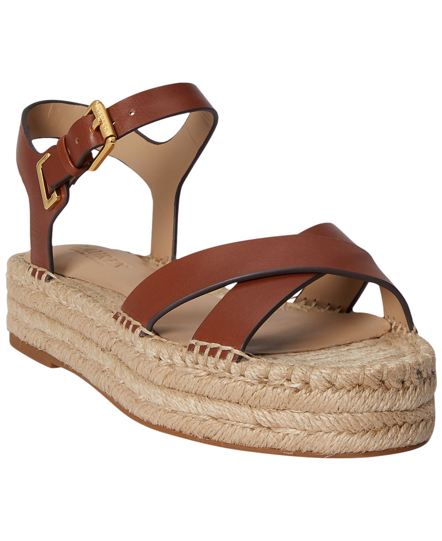 Женские сандалии Lauren Ralph Lauren Emeryn Espadrilles, цвет: Рыжевато-коричневый — фото 1