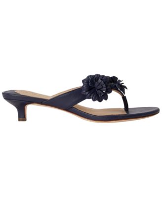 Women's Francesca Floral-Trim Nappa Dress Sandals