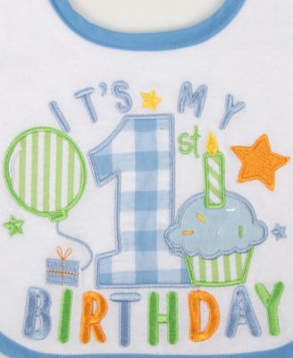 Baby Boys' Birthday Short-Sleeve T-Shirt, Shortall, Hat, Socks and Bib, 5-Piece Set