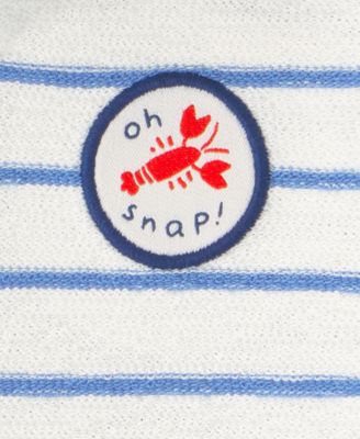 Baby Boys' Oh Snap Lobster Striped Short-Sleeve Romper