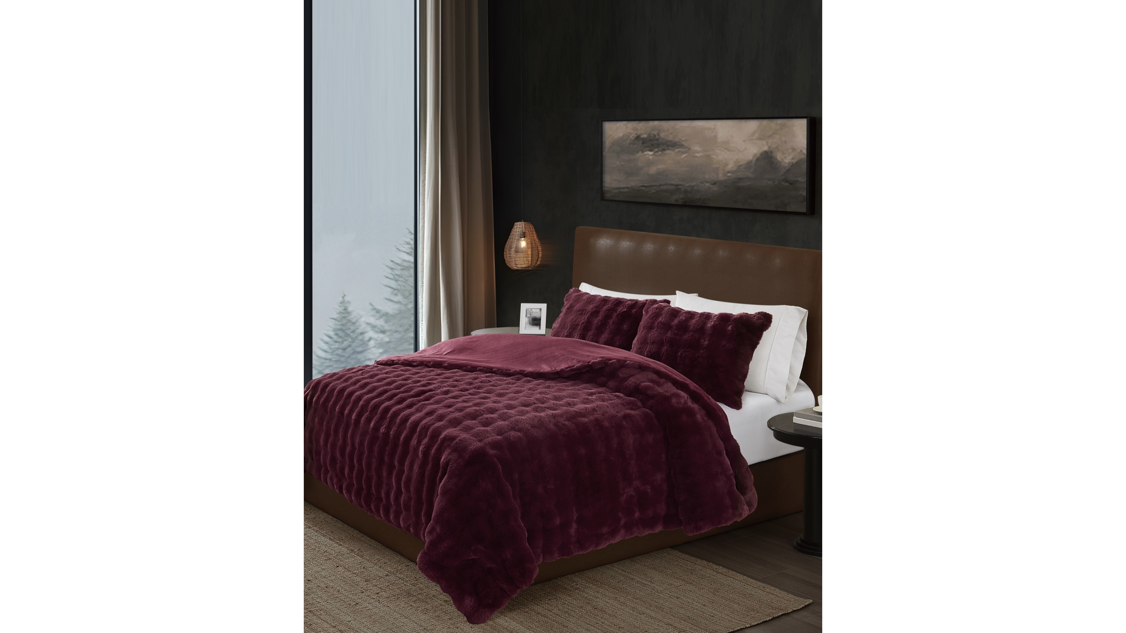 Frye Bubble Faux Fur 3-Pc. Comforter Set, King