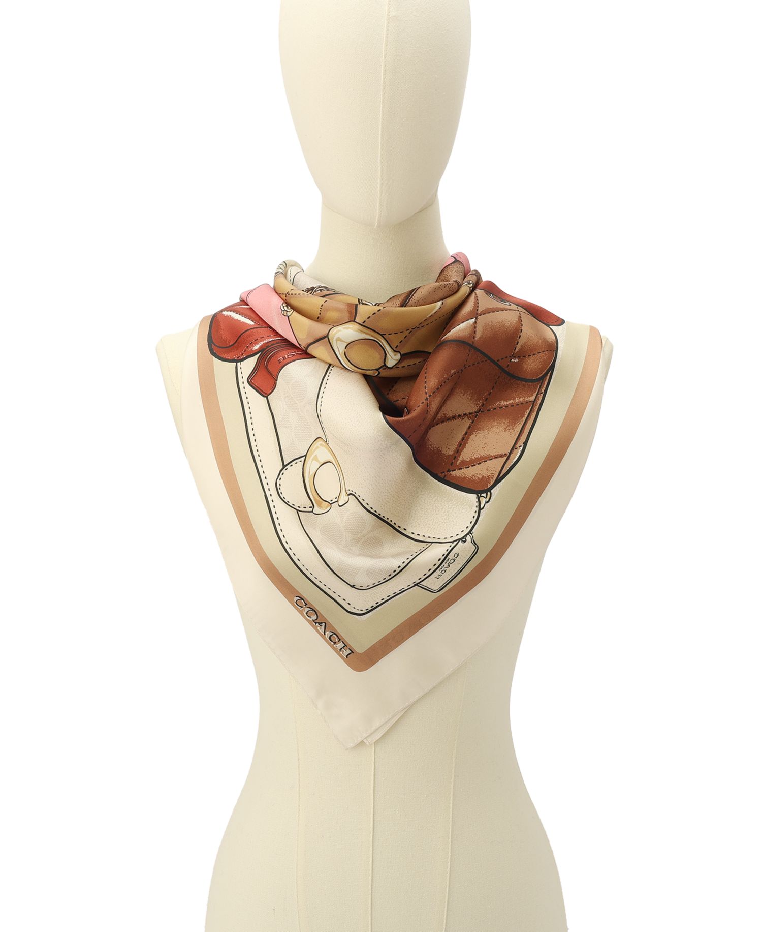 Women's Stacked Tabby Printed Silk Square Scarf