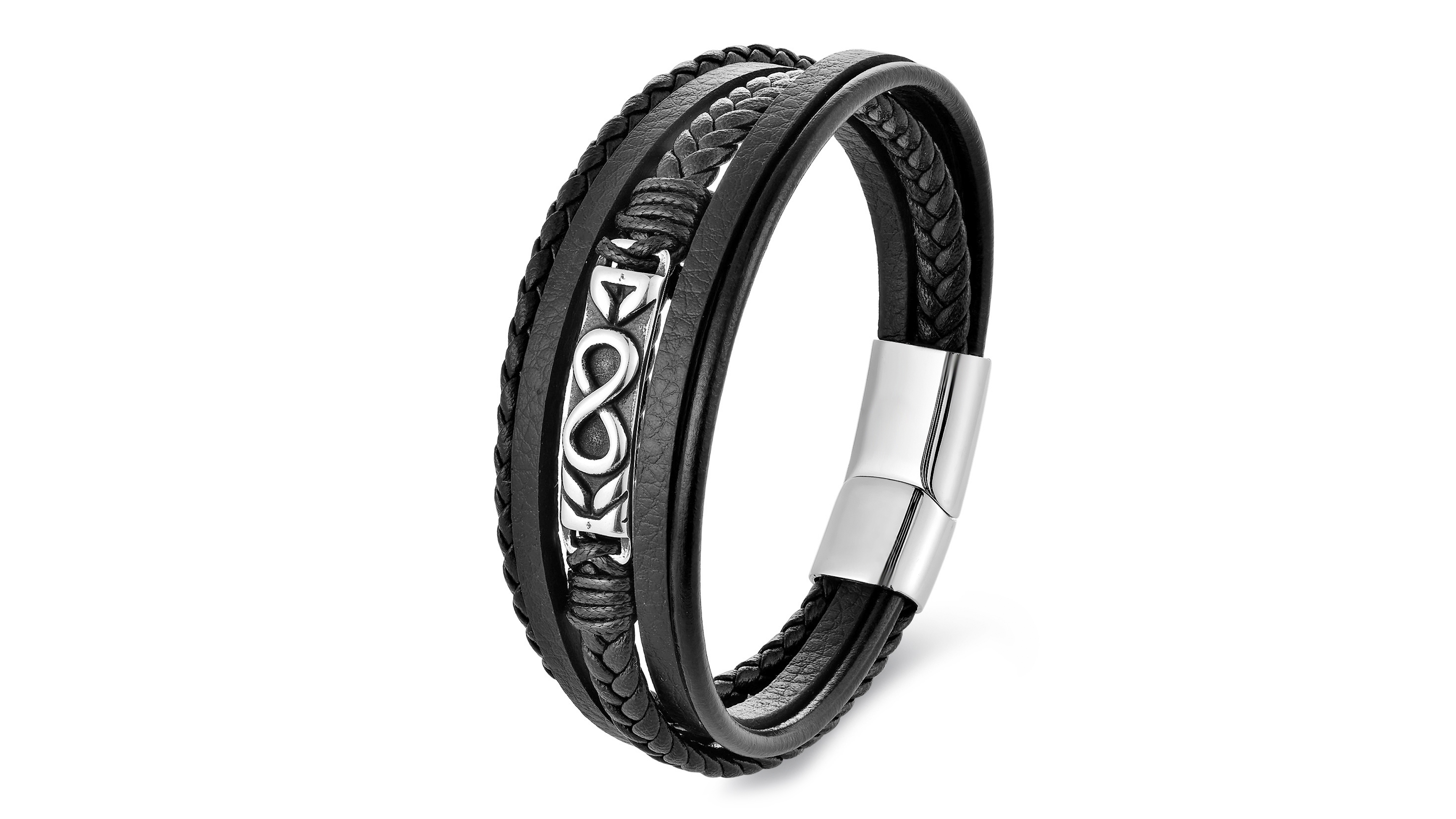 Rhona Sutton Men's Stratos Leather & Stainless Steel Bracelet