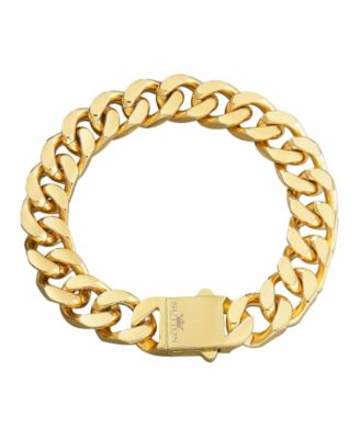 Men's Stainless Steel Cuban Chain Bracelet in 18k Gold Plated