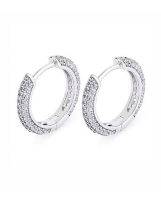 Men's Iced Valor Hoop Earrings in Sterling Silver