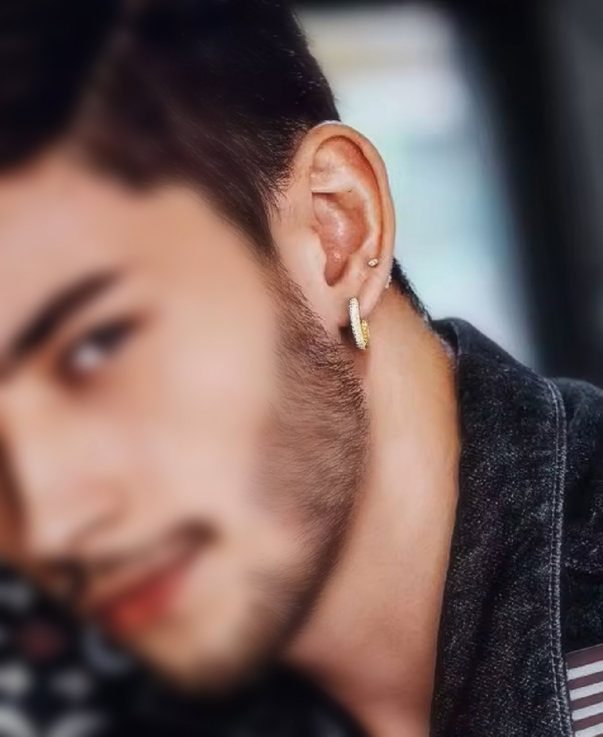 Rhona Sutton Men's Iced Valor Hoop Earrings in 14k Gold Over Sterling Silver