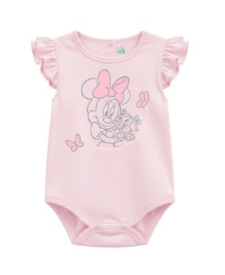 Baby Girls' Minnie Mouse Bodysuits and Pants, 3-Piece Set