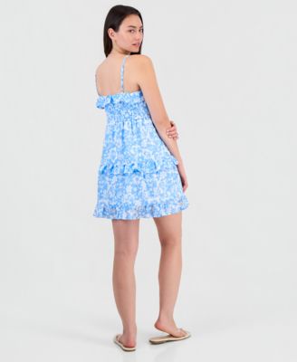 Juniors' Tiered Smocked Mini Dress