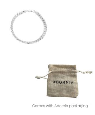 Tarnish Resistant Men's Silver Flat Curb Chain Bracelet