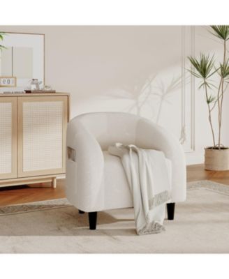 Chair Living Room Chairs Boucle Barrel Chairs Round Armchairs for Bedroom Waiting Room Office Reception Chairs