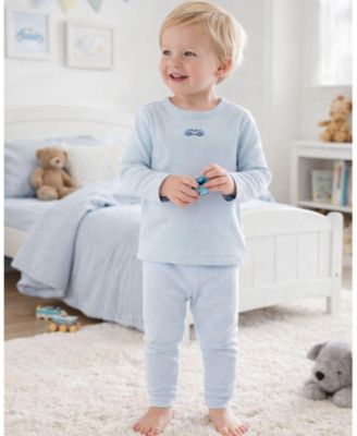 Baby Boys 2 Piece "Vintage Race Car" Embroidered Mini-Ribbed Pull-On Lounge Set