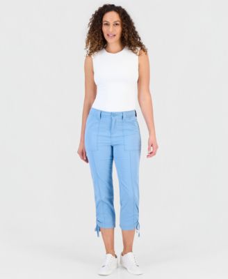 Petite Mid-Rise Tie-Hem Capri Pants