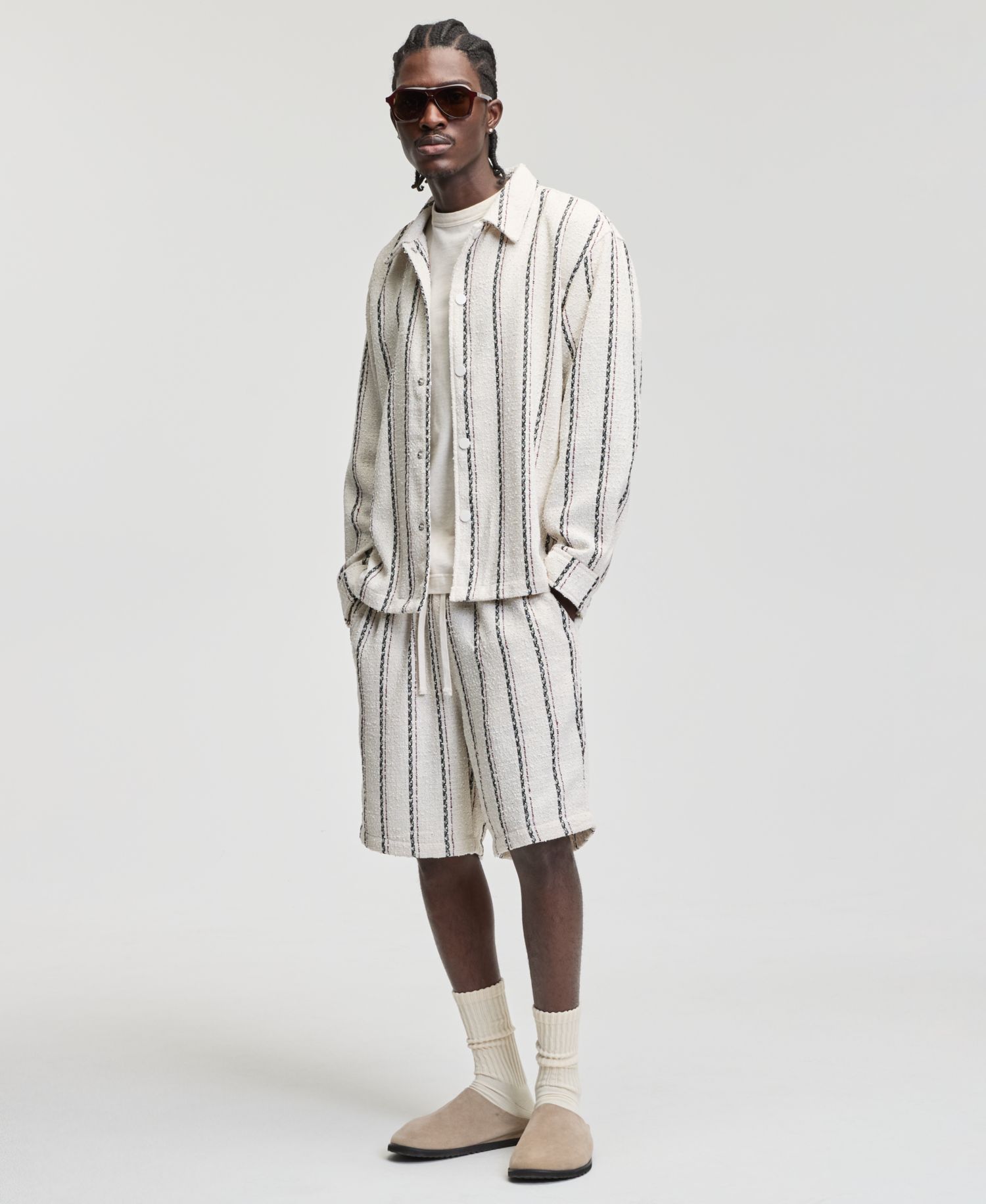Men's Striped Shirt Jacket