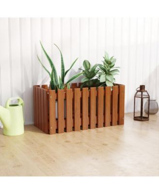 Wooden Raised Planter Box for Flower and Vegetable Gardening
