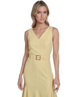 Petite Sleeveless Scuba Crepe Dress