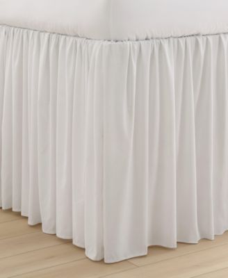 Solid Washed Microfiber Bed Skirt, Twin XL