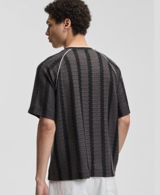 Men's Crochet-Stripe Relaxed T-Shirt