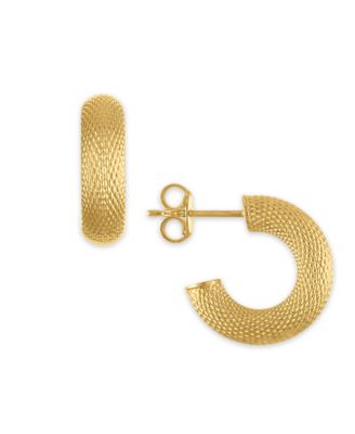 Diamond Cut Sparkle Hoop Earrings in 10k Gold