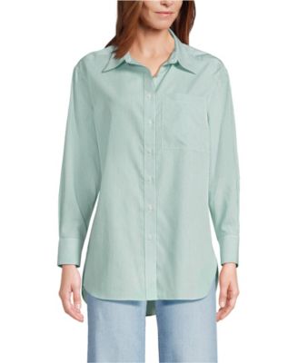 Women's Oversized No Iron Tunic with Statement Collar Shirt