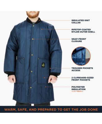 Men's Cooler Wear Frock Liner - 10°F Comfort, Insulated, Water-Repellent, Knee-Length, Workwear for Freezer & Cold Environments