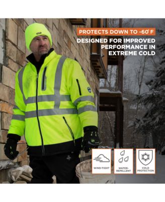 Men's HiVis Extreme Softshell Jacket - -60°F Comfort, ANSI Class 3, Insulated, Windproof, Water-Repellent, High-Visibility Workwear