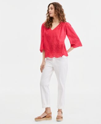 Women's Rolled-Cuff Keeper Boyfriend Cropped Jeans