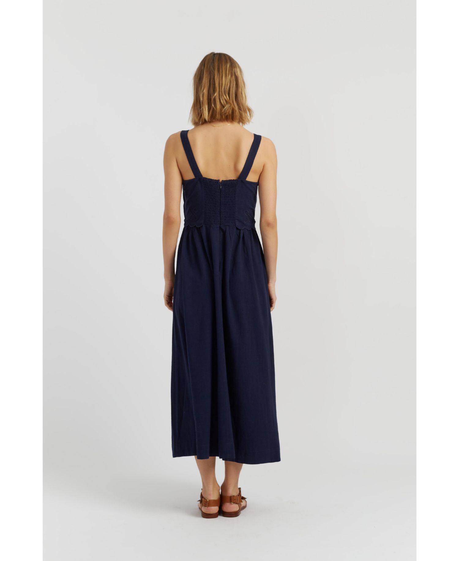 Women's Chinti and Parker Sienna Linen-Blend Broderie Summer Dress